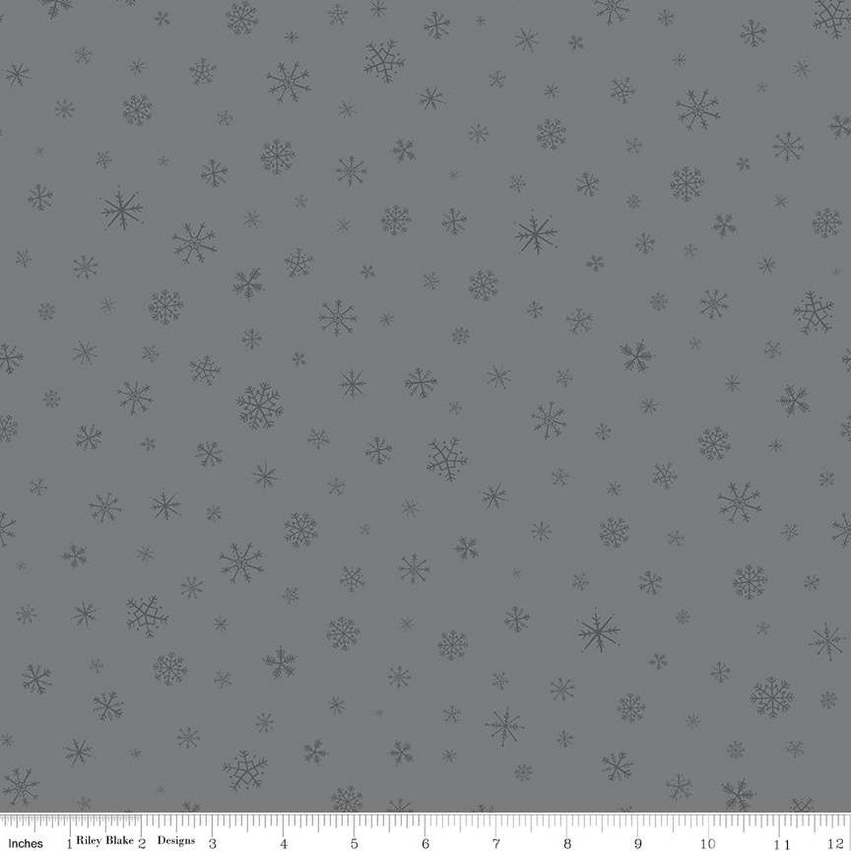 Flannel Snow Leopard Snowflakes Gray