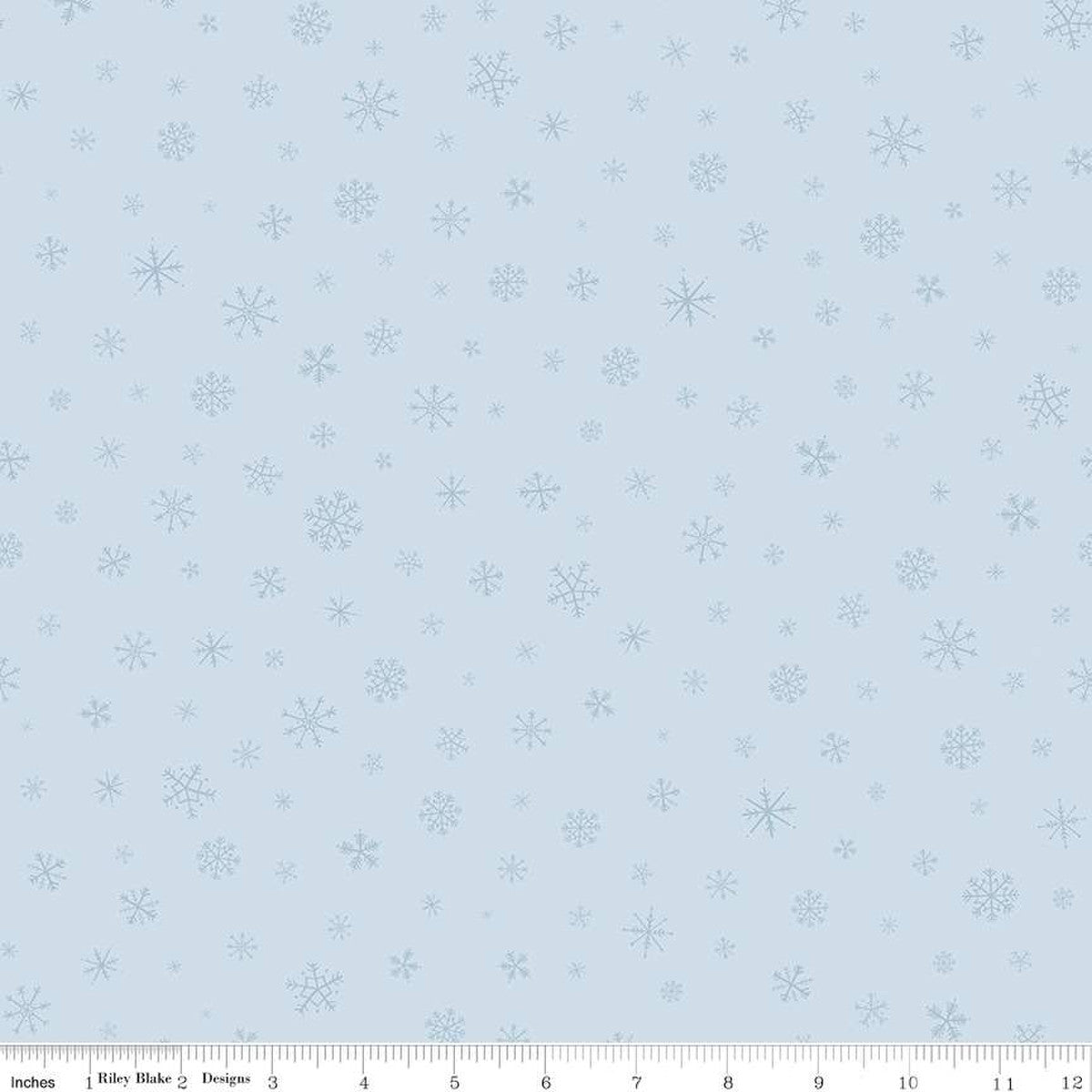 Flannel Snow Leopard Snowflakes Ice Blue