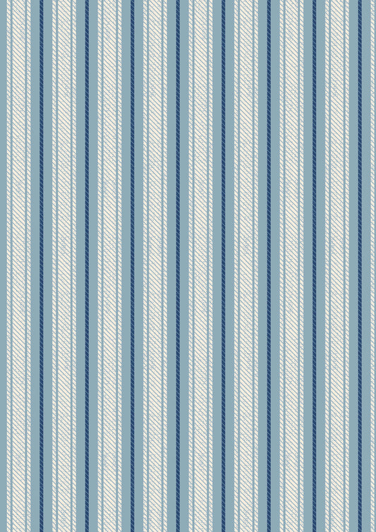 Country Comforts - Soft Blue Ticking Stripe Flannel