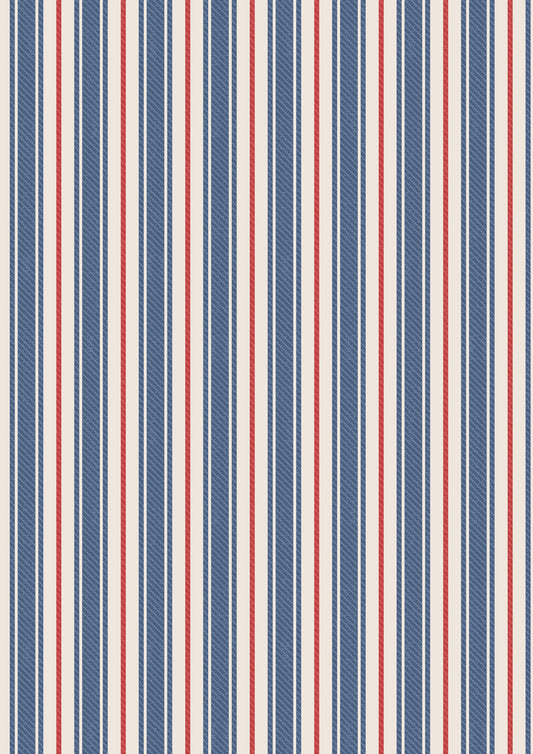 Country Comforts - Soft Red Ticking Stripe Flannel