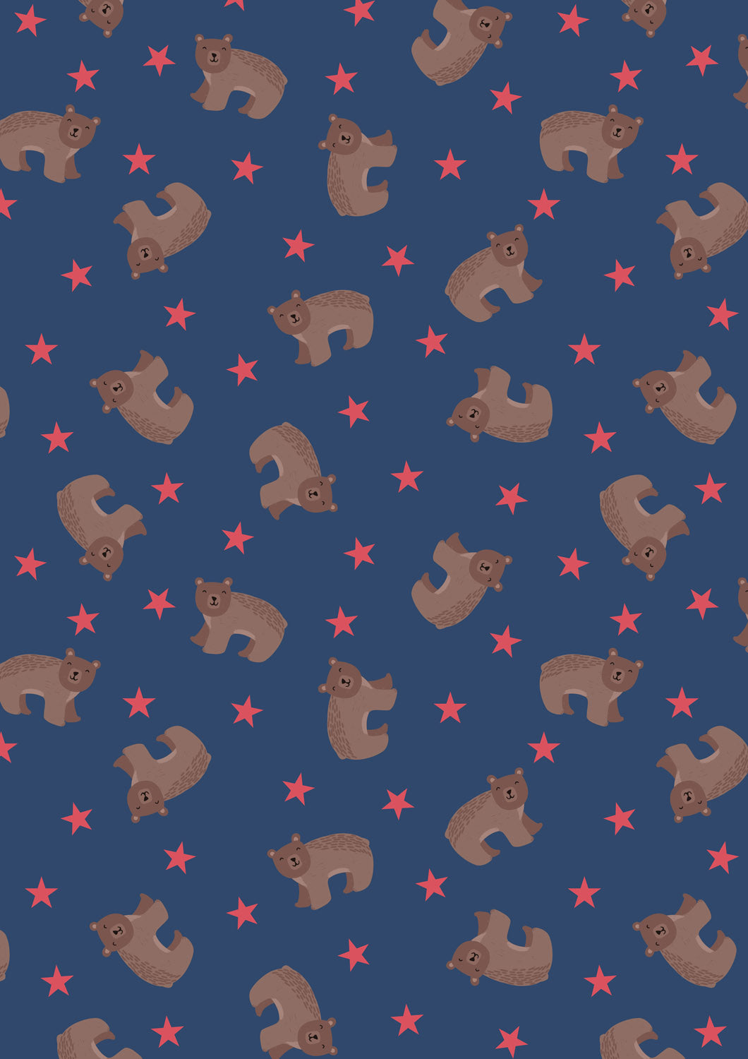 Country Comforts - Bear on Dark Blue Flannel