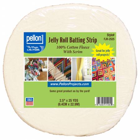 Pellon Cotton With Scrim Jelly Roll Batting 2-1/2in x 25yds