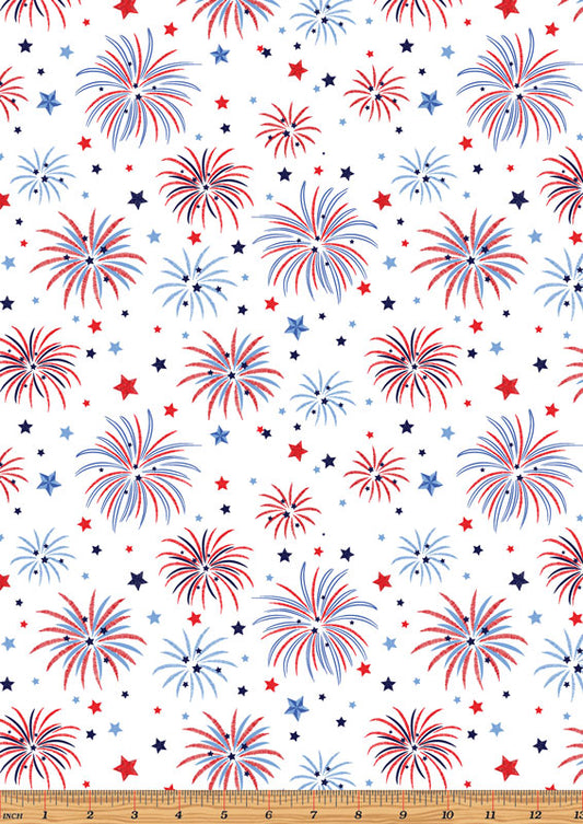 Patriotic Fireworks White