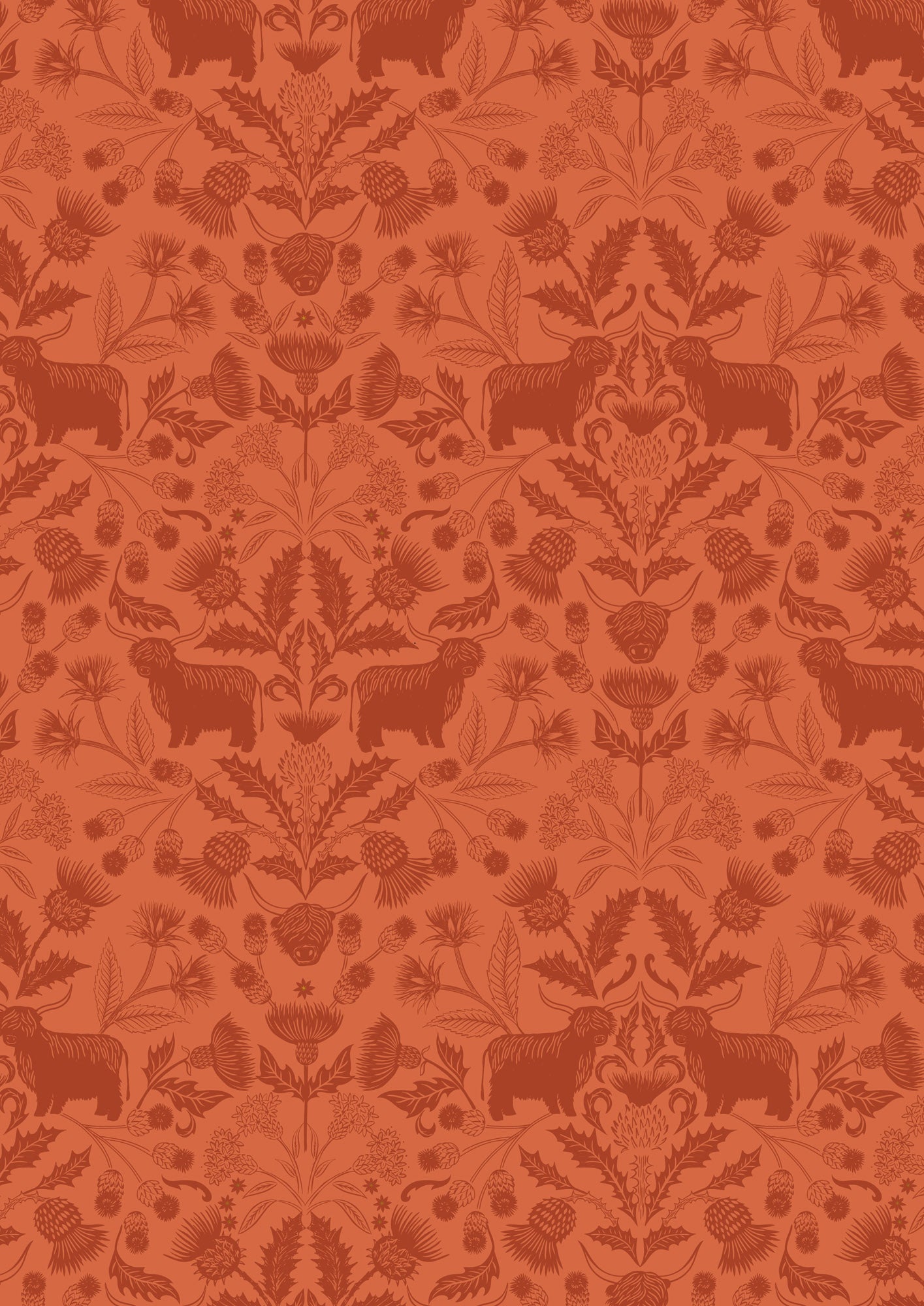 Highlands on highland orange Lewis and Irene Fabrics 