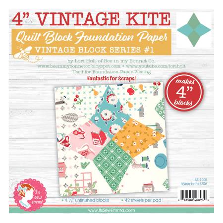 4in Vintage Kite Quilt Block Foundation Papers