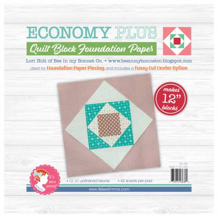 Economy PLUS Quilt Block 12in Foundation Paper Pad by Lori Holt