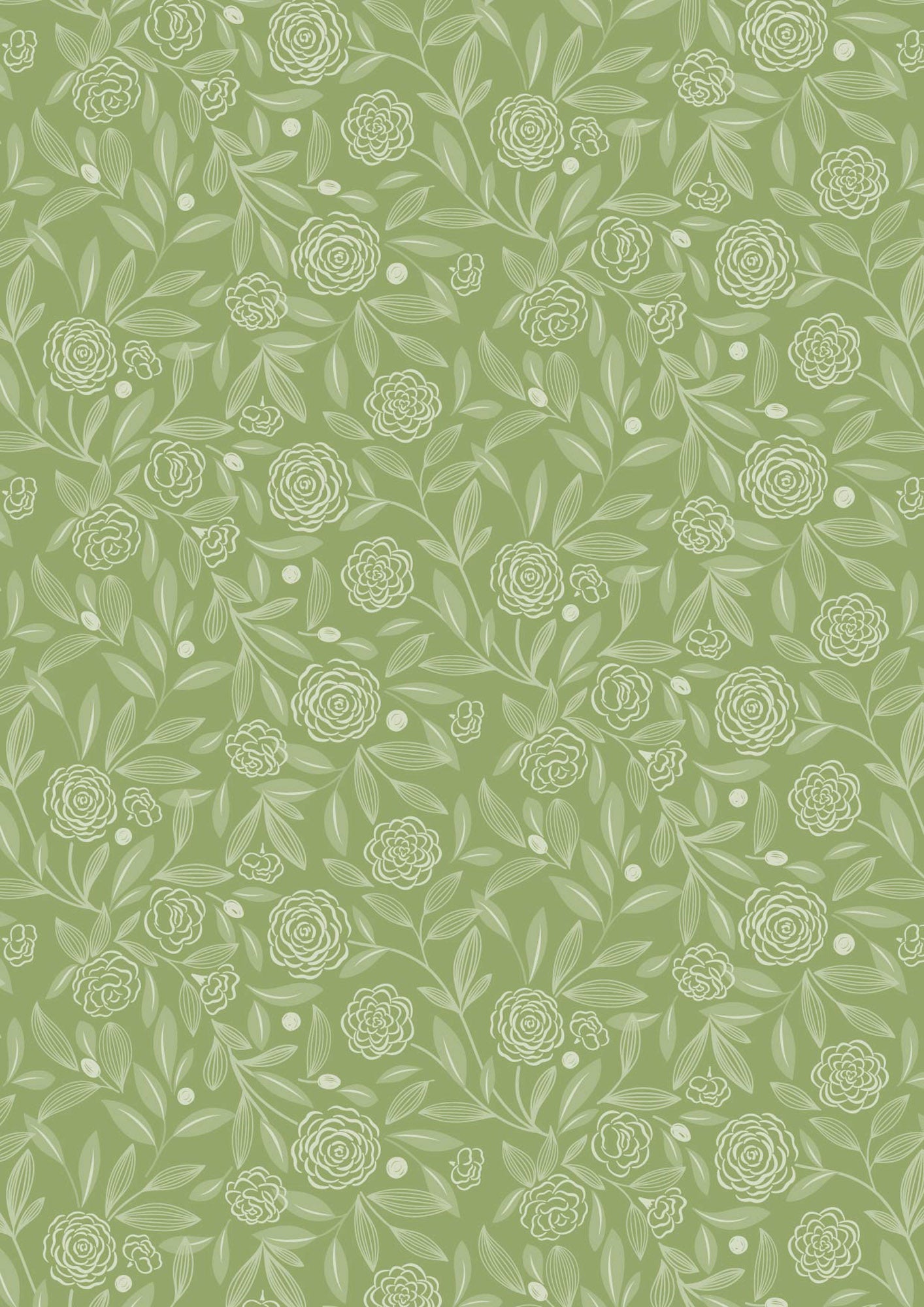 Joys of Spring - Camellias Charm Dark Spring Lewis and Irene Fabrics Cassandra Connolly 