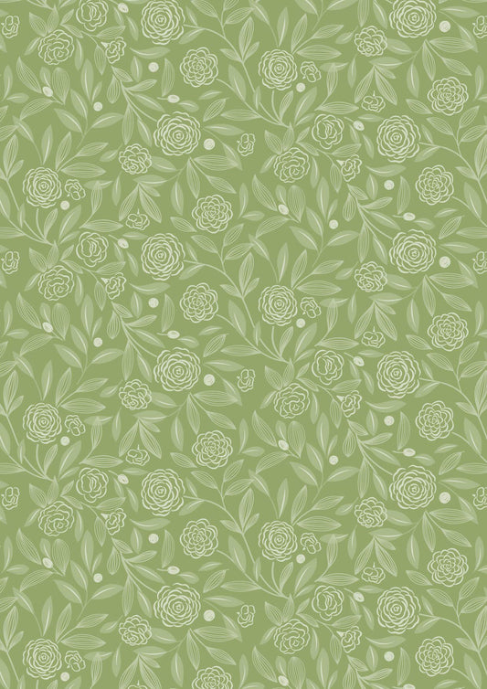 Joys of Spring - Camellias Charm Dark Spring Lewis and Irene Fabrics Cassandra Connolly 