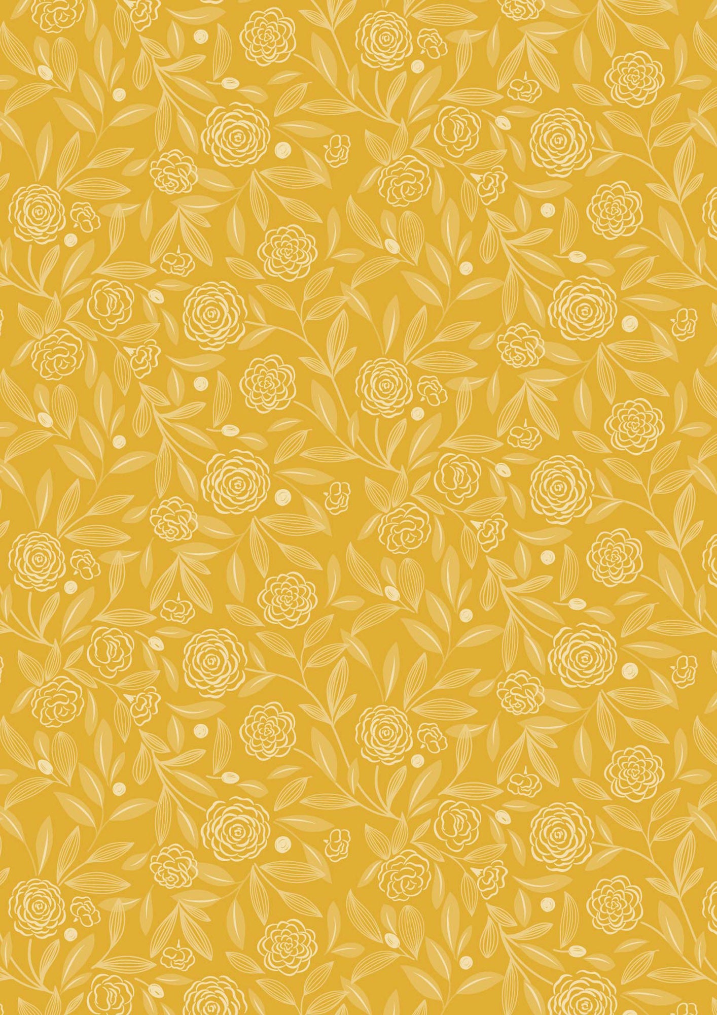 Joys of Spring - Camellias Charm Sunrise Orange Lewis and Irene Fabrics  Cassandra Connolly