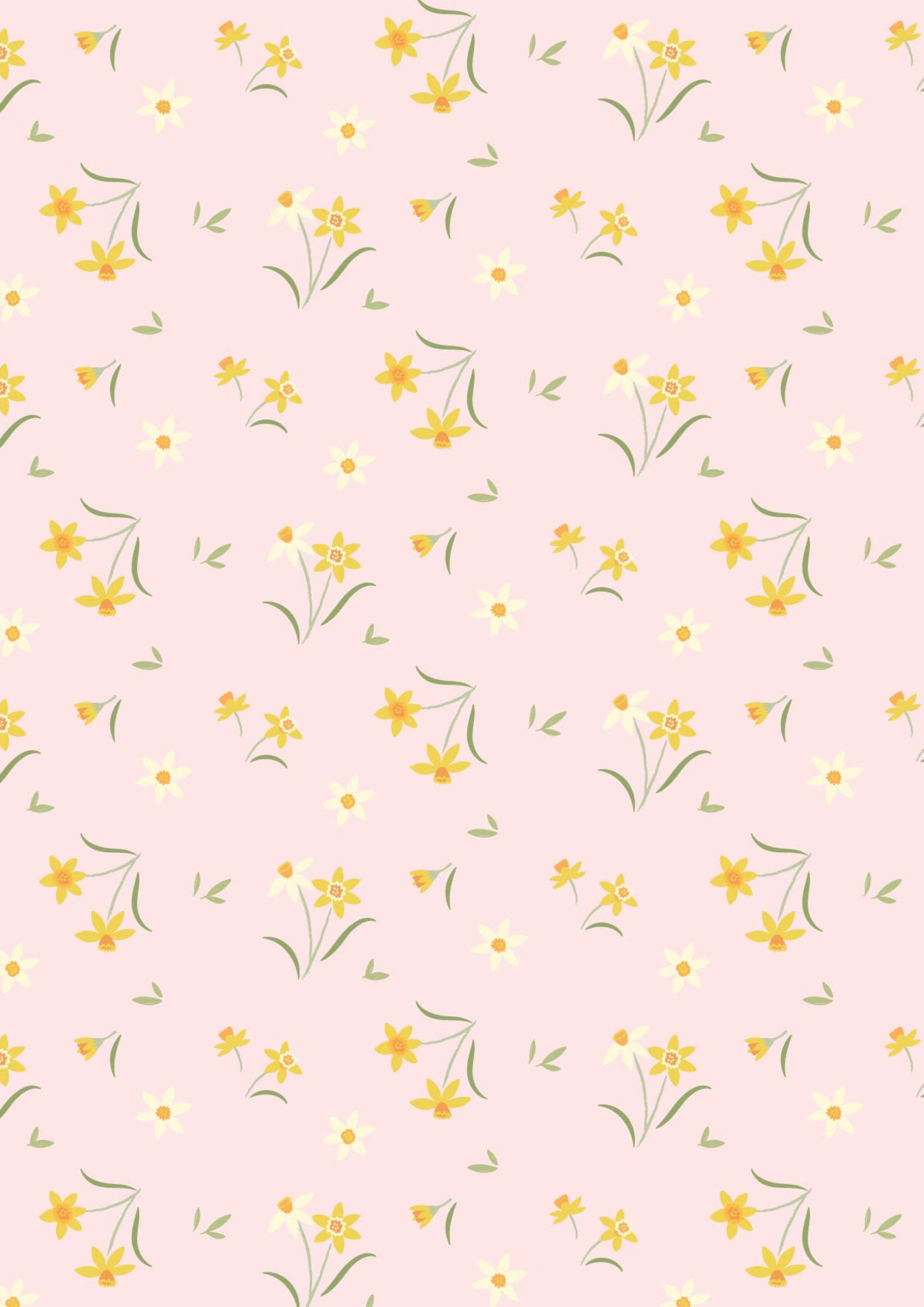 Joys of Spring - Daffodil Delight Pastel Pink Lewis and Irene Fabrics Cassandra Connolly
