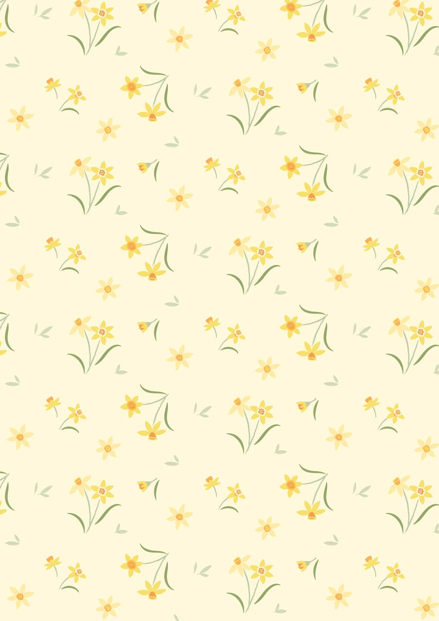 Joys of Spring - Daffodil Delight Pastel Yellow Lewis and Irene Fabrics Cassandra Connolly