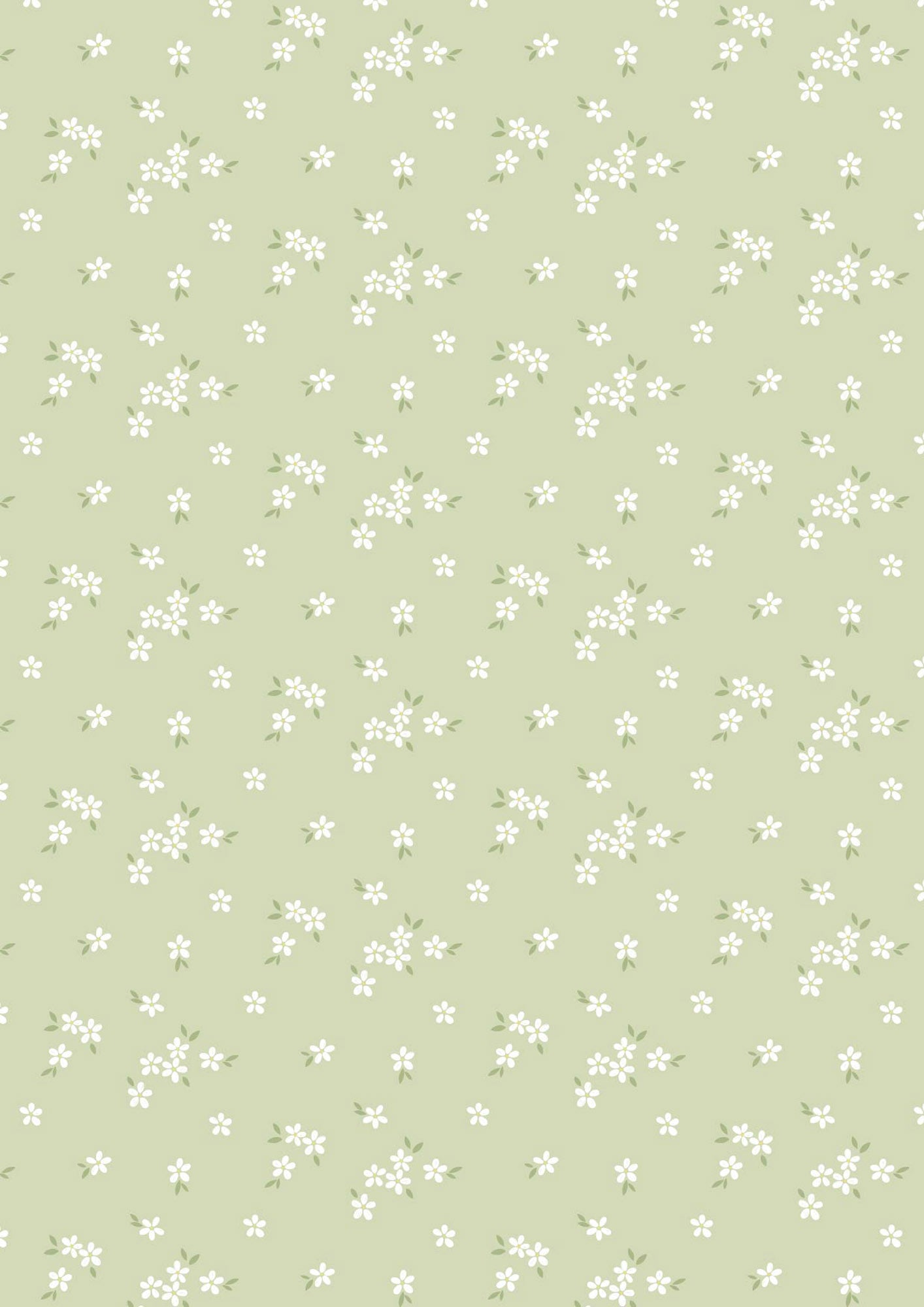 Joys of Spring - Flowerets Pale Sage Green Lewis and Irene Fabrics Cassandra Connolly