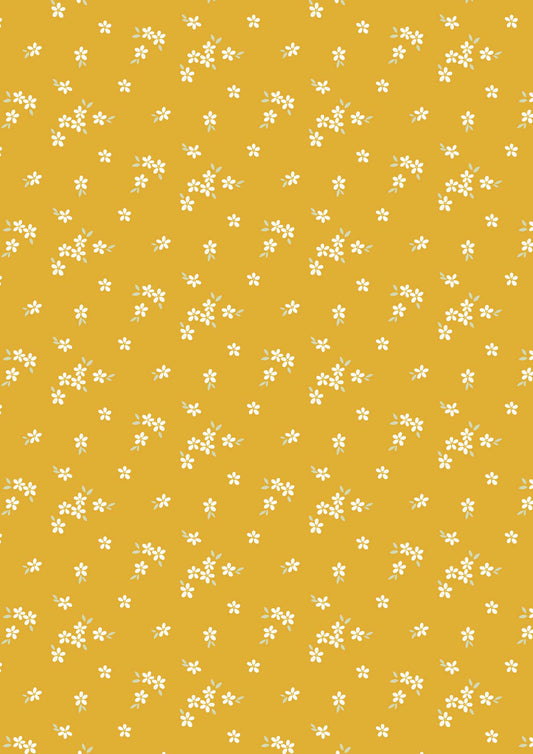 Joys of Spring - Flowerets Sunrise Orange  Lewis and Irene Fabrics Cassandra Connolly