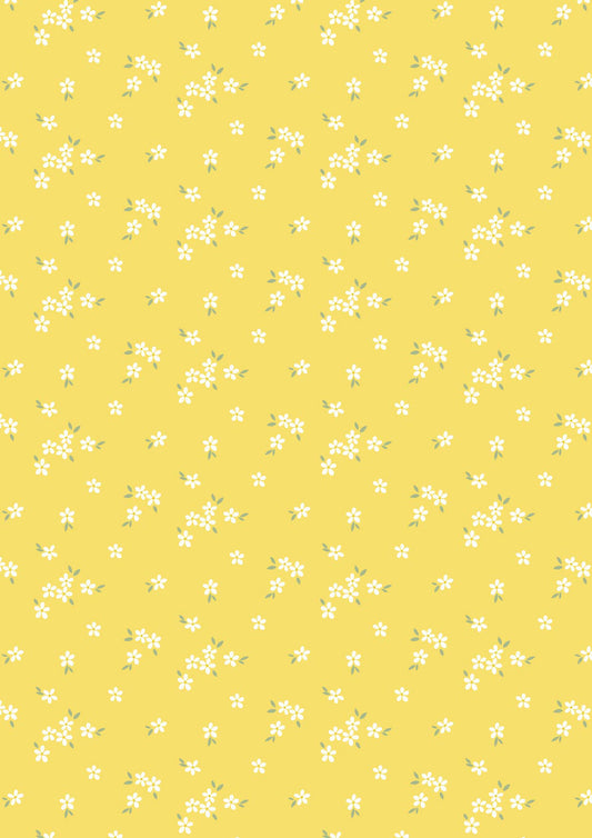 Joys of Spring - Flowerets Sunshine Yellow Lewis and Irene Fabrics Cassandra Connolly