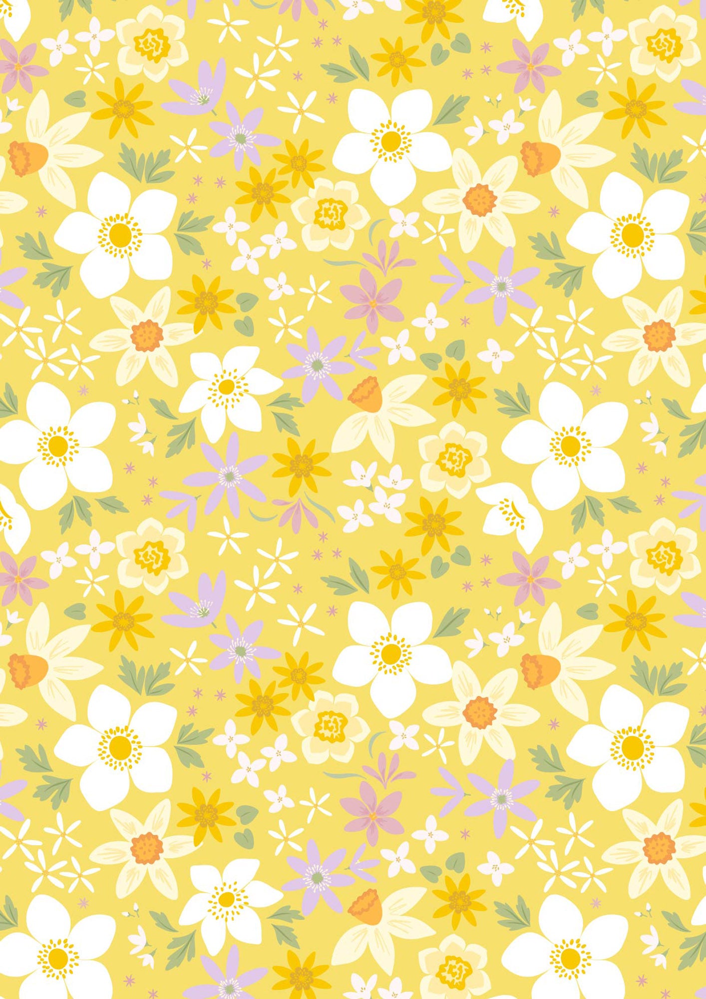 Joys of Spring Lewis and Irene Fabrics Sunshine Yellow Cassandra Connolly