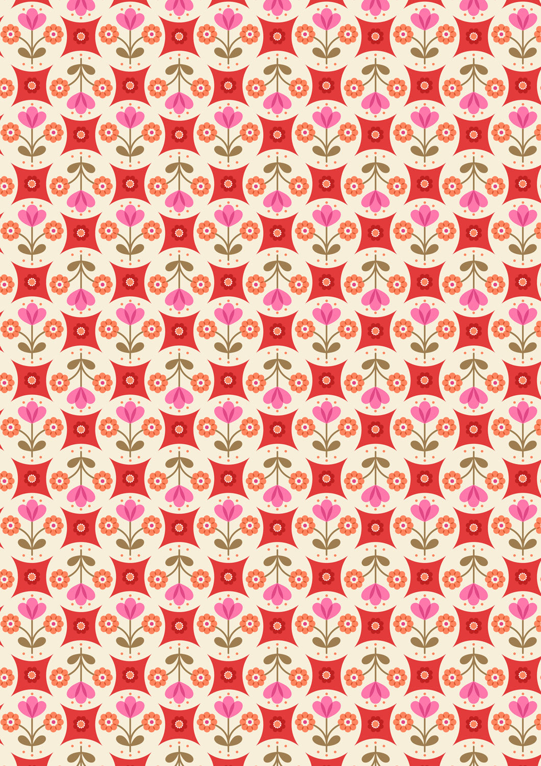 Boho Blooms - Red Flower Circles