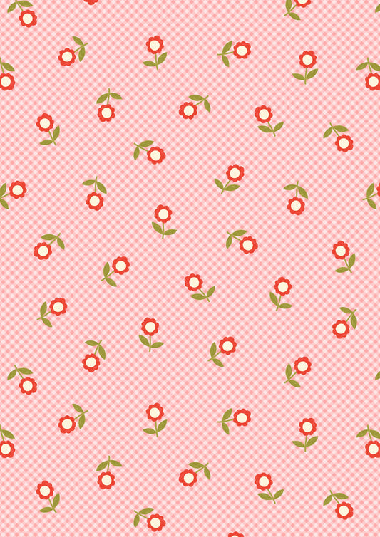 Patchwork Joy - Pink Micro Gingham Flowers