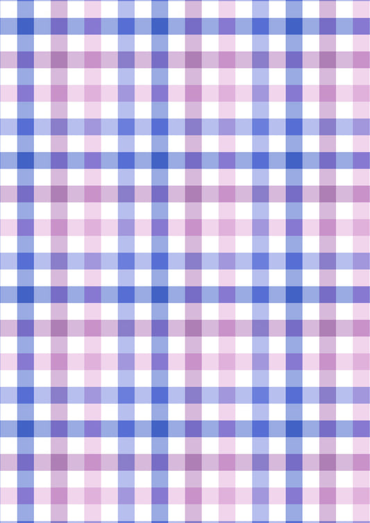 Patchwork Joy - Blue to Lilac Big Gingham