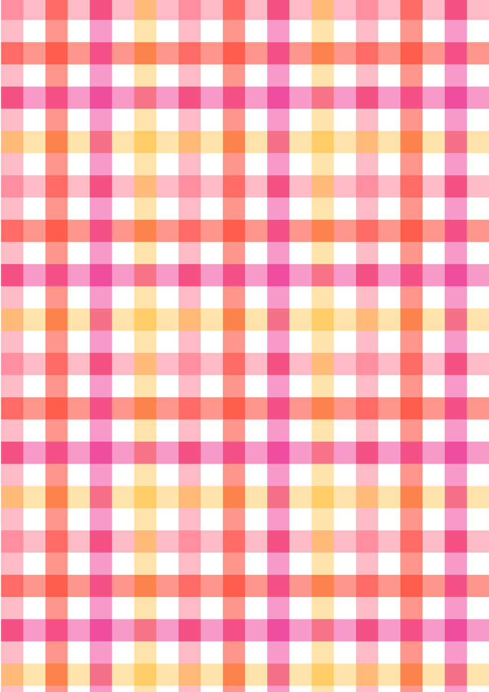 Patchwork Joy - Pink to Red Big Gingham