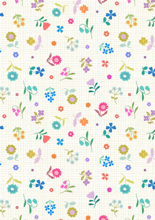 Patchwork Joy - Cream Flower Grid