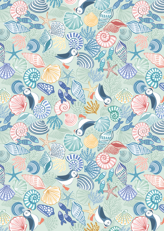 Seas The Day - Puffins and Shells