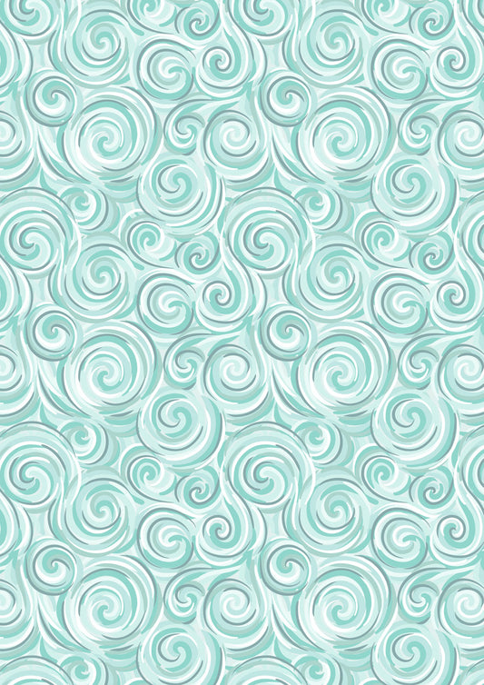 Where The Sky Dances - Northern Lights Swirl Icy Blue (With Pearl)