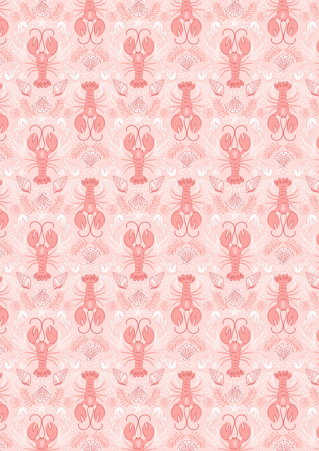 Seas The Day - Mirrored Lobster Light Coral Pink