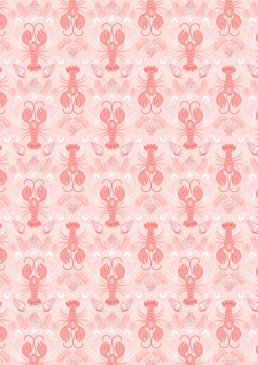 Seas The Day - Mirrored Lobster Light Coral Pink