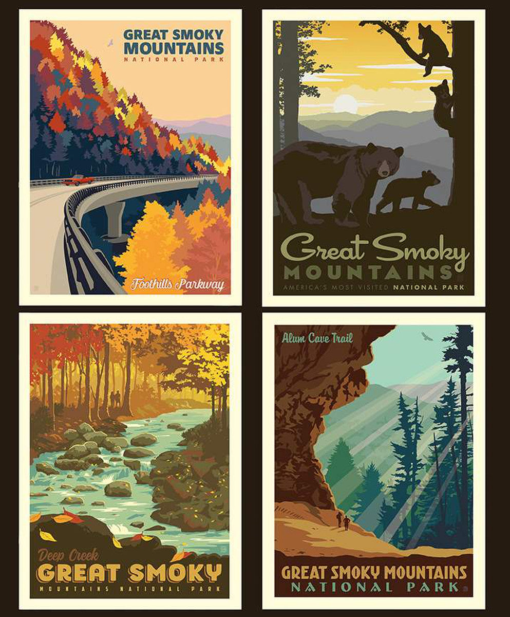 National Parks Pillow Panel Great Smoky Mountains