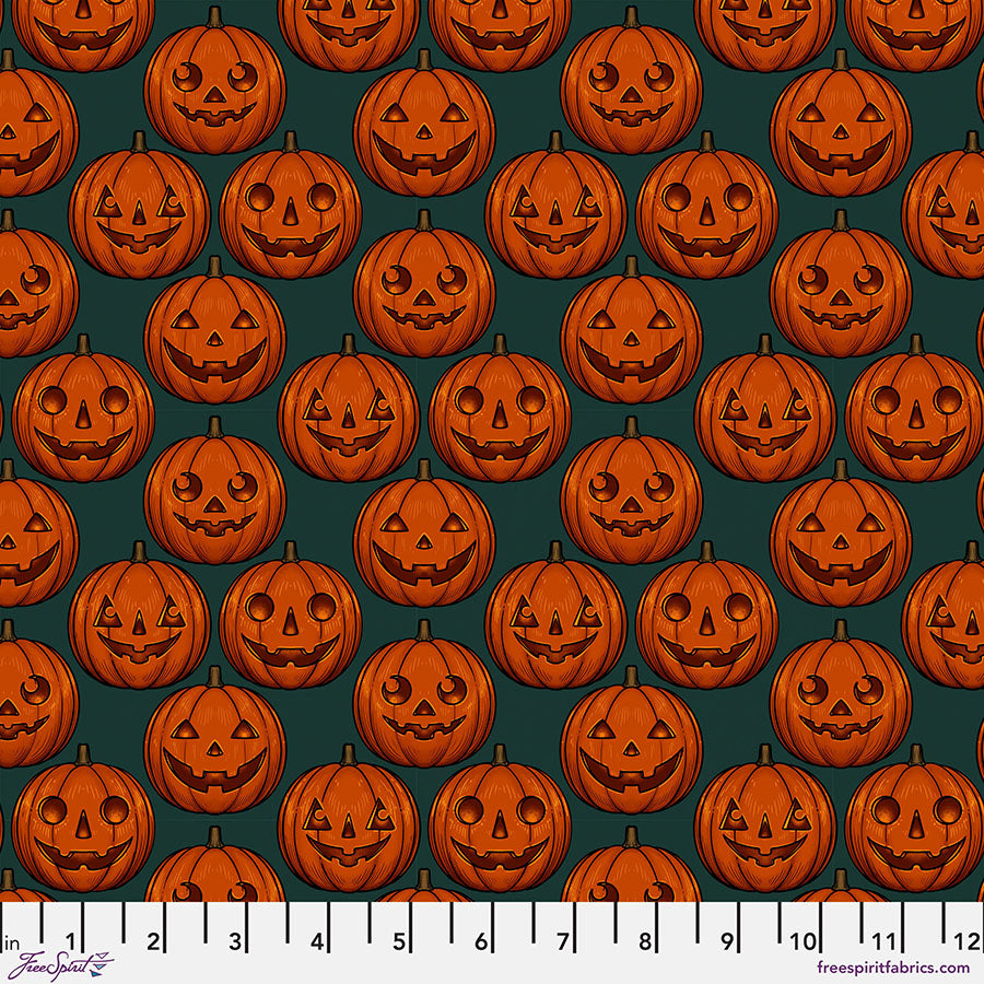 Mystic Moonlight - Pumpkin Grid Green