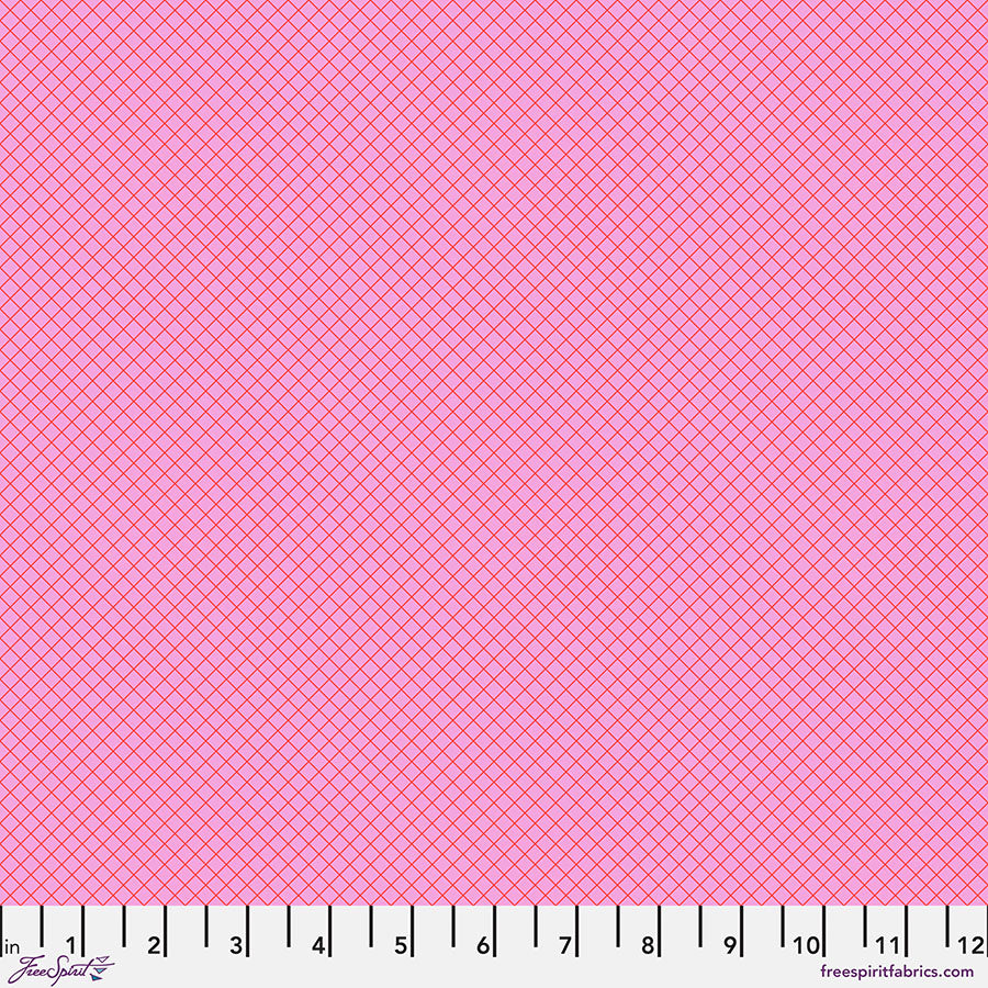 Tula Pink True Colors - On the Grid - Bubblegum