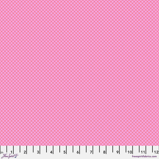 Tula Pink True Colors - On the Grid - Bubblegum
