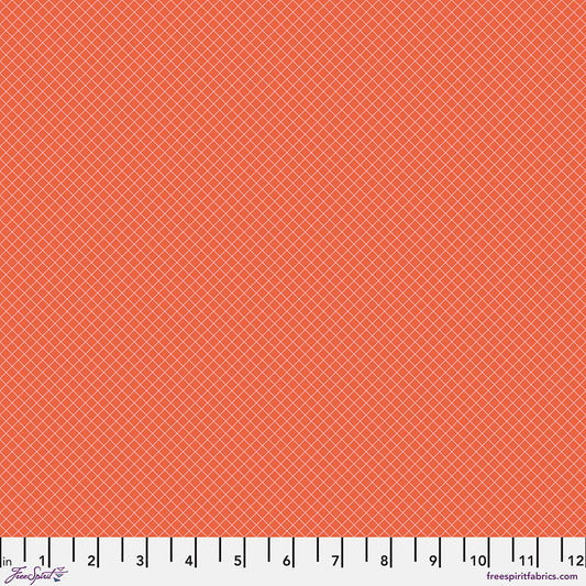 Tula Pink True Colors - On the Grid - Salmon