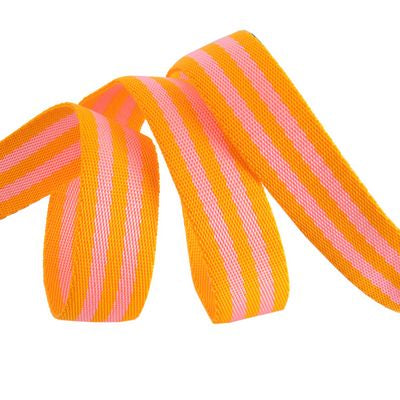 Tula Pink Webbing - Pink and Orange 1"