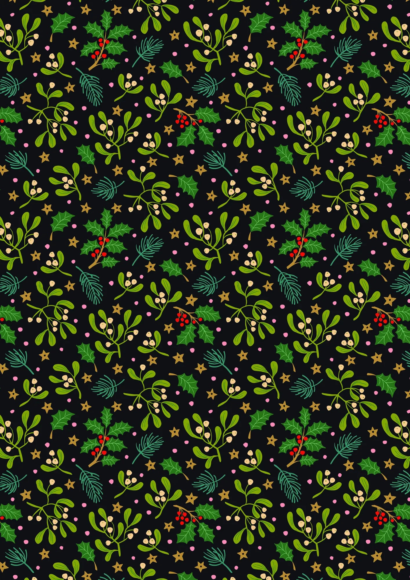 All is Bright - Mistletoe on Black