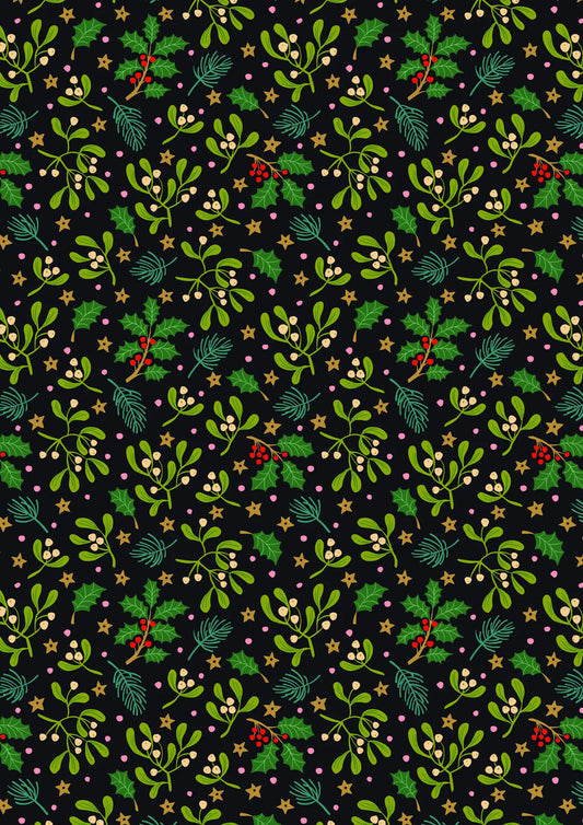All is Bright - Mistletoe on Black