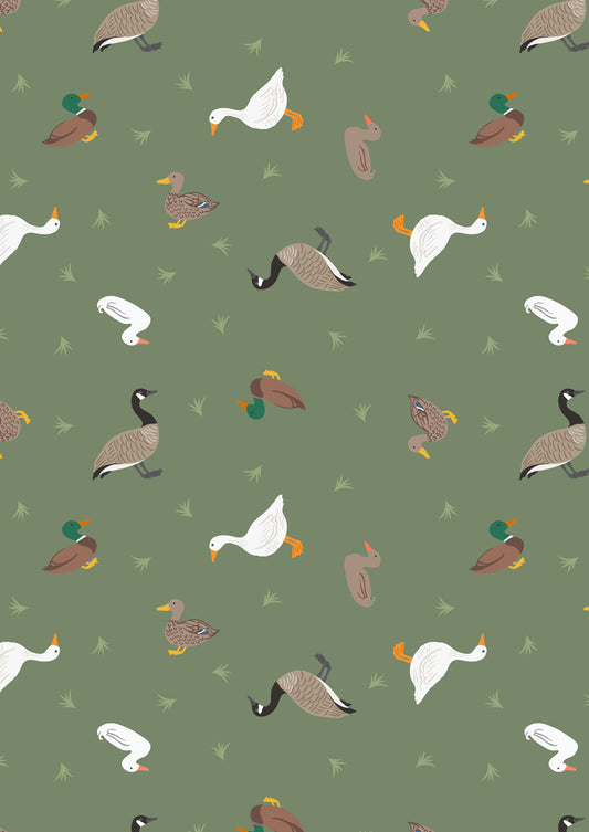 Small Things Rivers and Creeks - Ducks and Geese Green