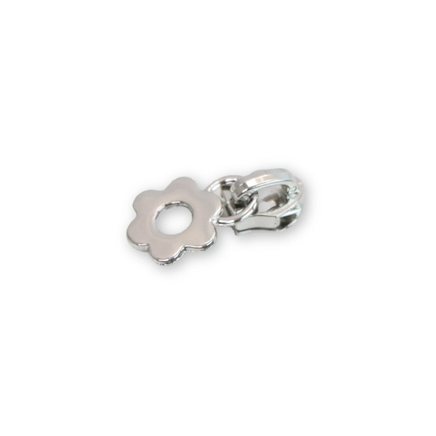 Four Flower Zipper Pulls Nickel