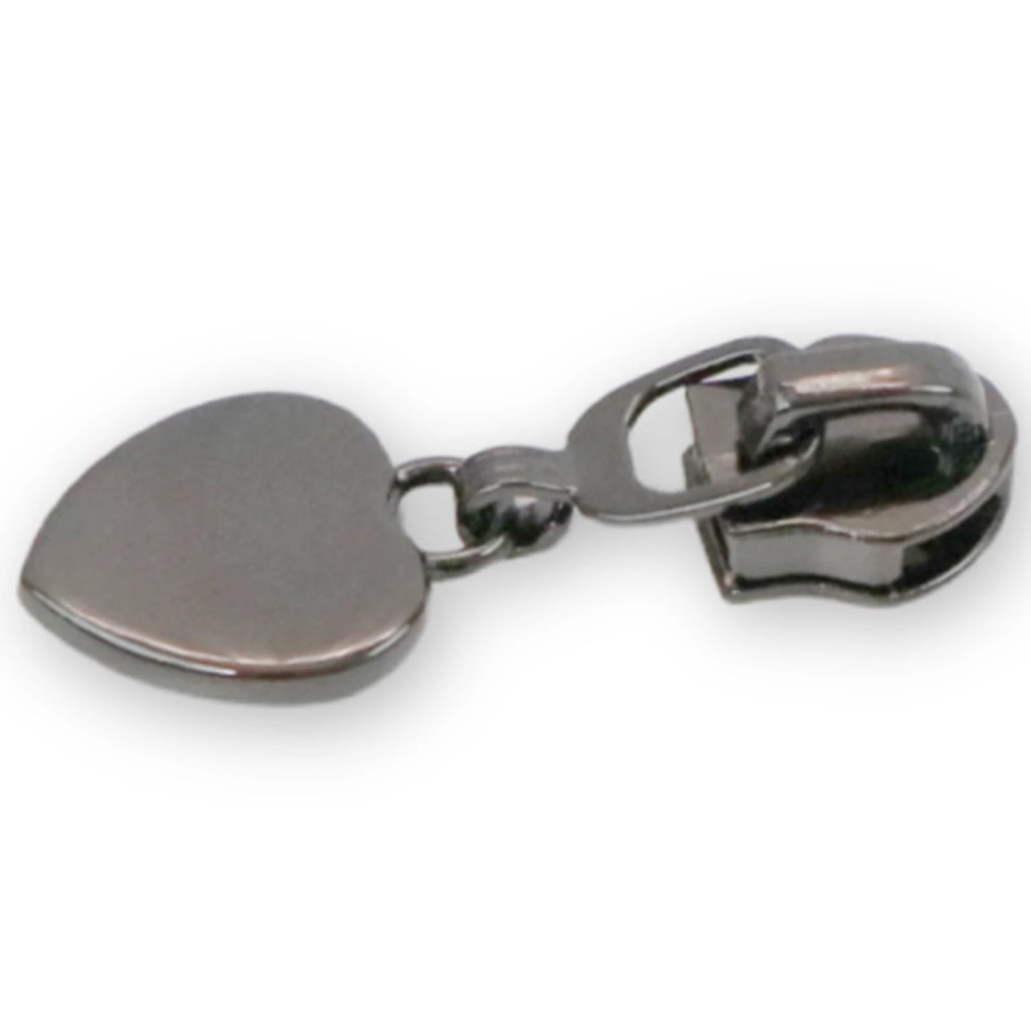 Four 5 Heart Zipper Pulls Gunmetal
