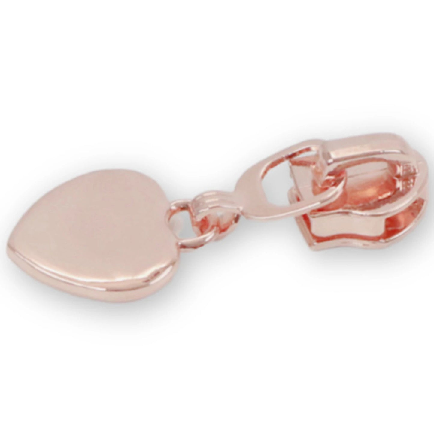 Four 5 Heart Zipper Pulls Rose Gold