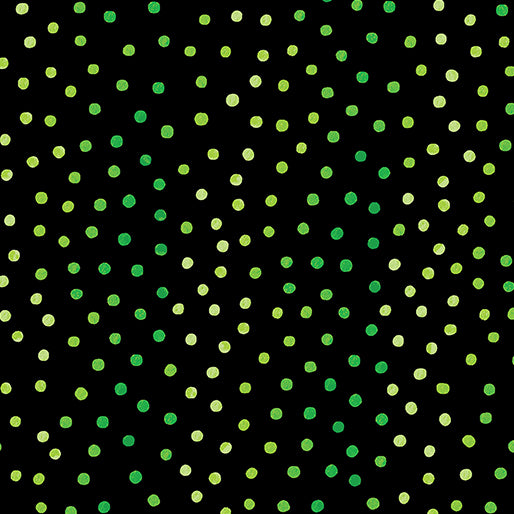Shamrocks and Shenanigans - Lucky Dots Black Benartex Fabrics 