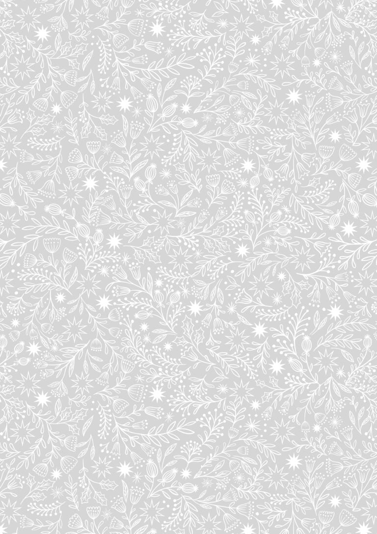 Tiny Tonals - Star floral Grey on Grey