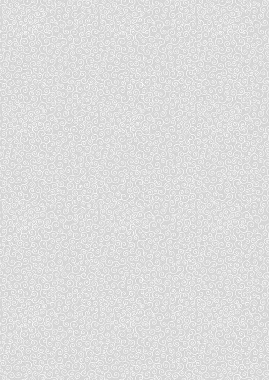 Tiny Tonals - Breezy Scroll White on Grey