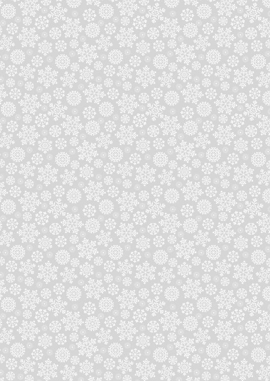 Tiny Tonals - Snowflakes White on Grey