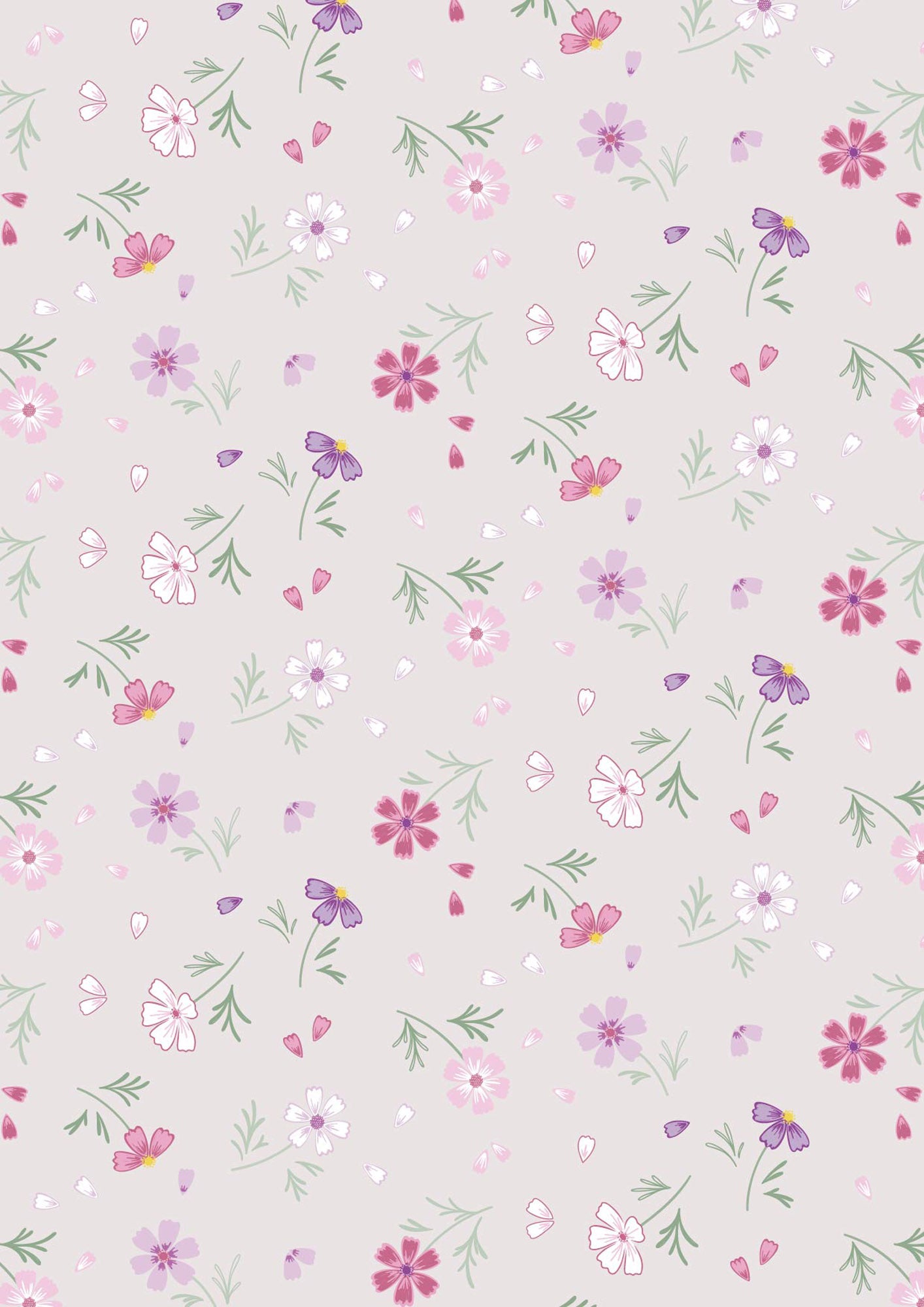 The Pressed Flowers Collection - Floral Affections Mink Cassandra Connolly with Lewis and Irene Fabrics
