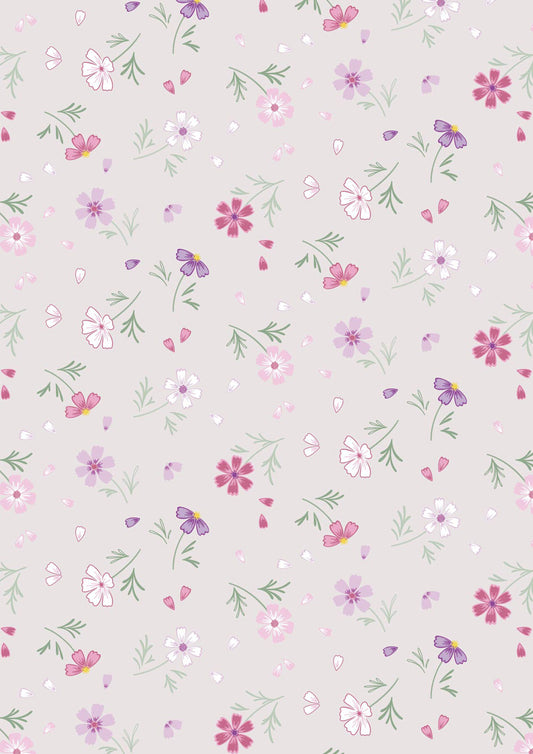 The Pressed Flowers Collection - Floral Affections Mink Cassandra Connolly with Lewis and Irene Fabrics
