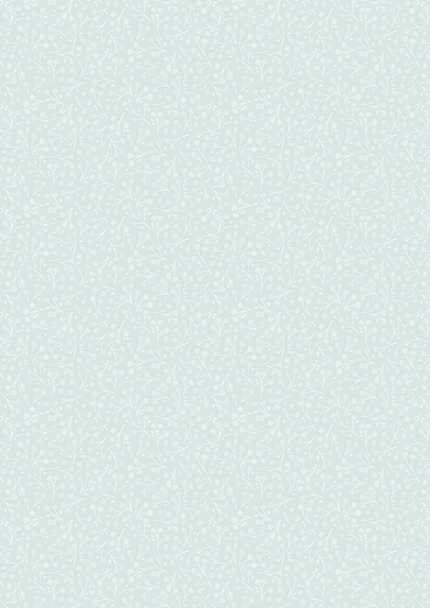 The Pressed Flowers Collection - Pressed Posy Light Teal by Cassandra Connolly with Lewis and Irene fabrics 