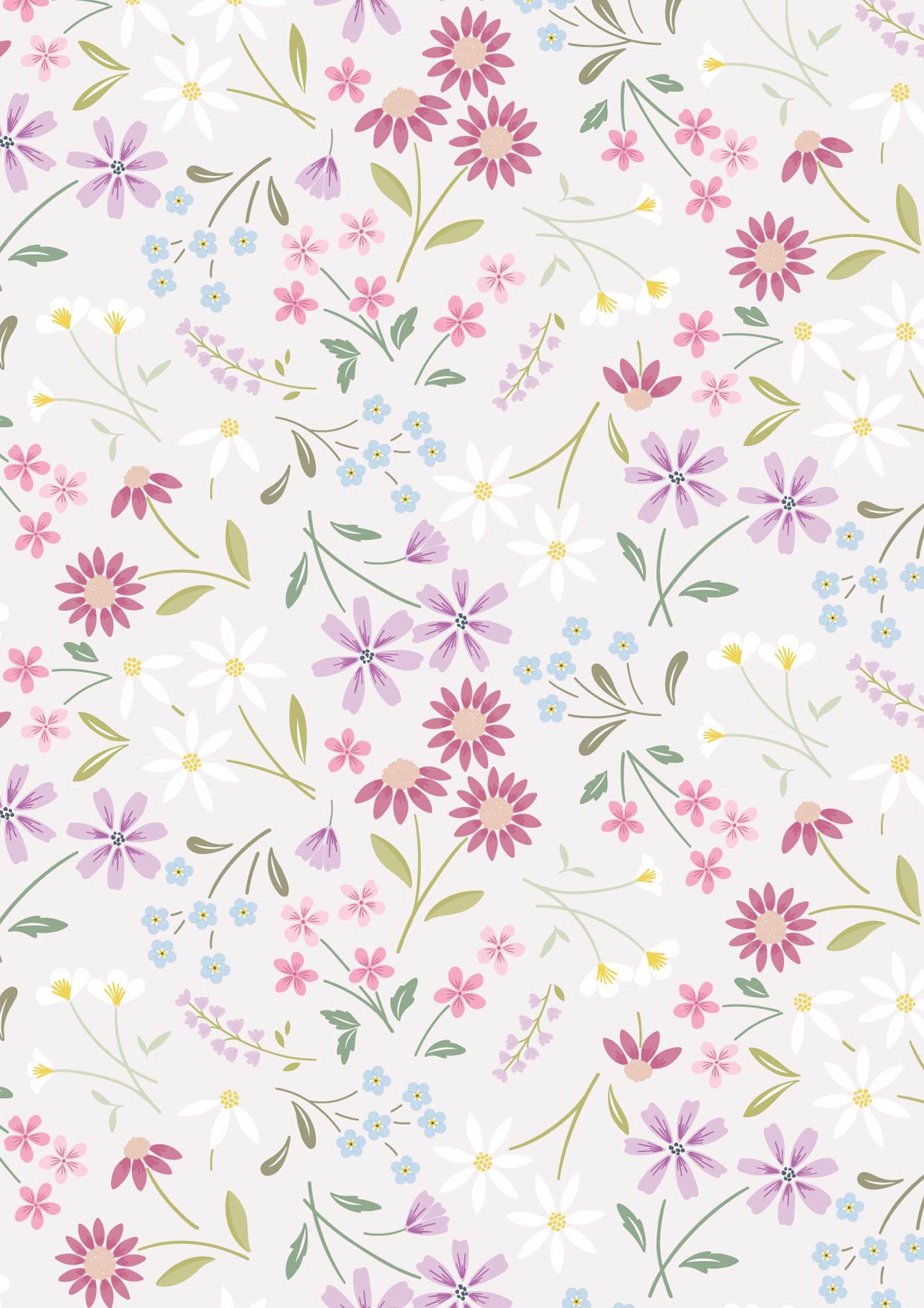 The Pressed Flowers Collection - Sleeping Bloom Pale Mink Cassandra Connolly with Lewis and Irene Fabrics