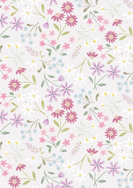 The Pressed Flowers Collection - Sleeping Bloom Pale Mink Cassandra Connolly with Lewis and Irene Fabrics