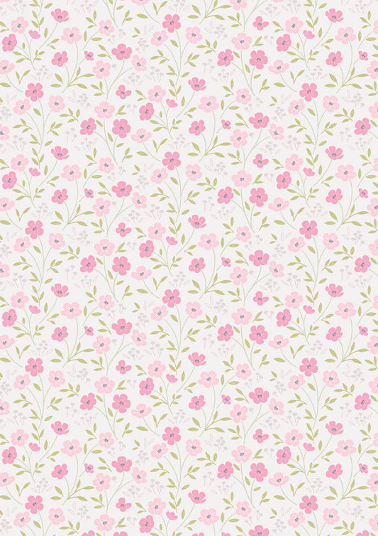 The Pressed Flowers Collection - Timeless Blossom Pale Mink by Cassandra Connally with Lewis and Irene fabrics